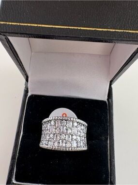 Bomb Party April25 Pure Perfection Ring RG39519 Diamond CZ Hematite Plating